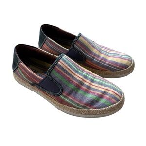 UGG Men's Wilton Casual Slip-On Canvas Shoes Blue Moroccan Stripe Men’s Size 9